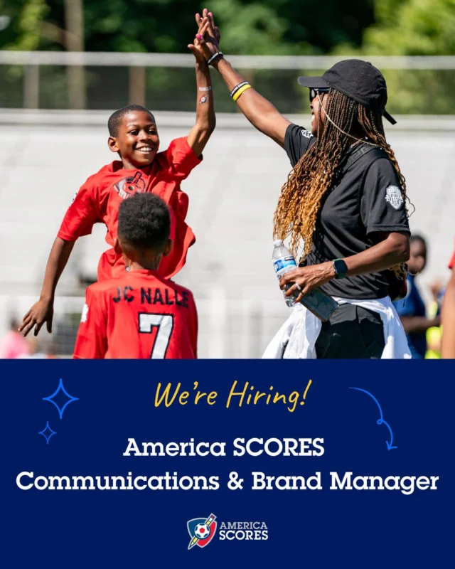 We’re hiring! @americascores and @dc_scores are seeking a dynamic, values-driven communications and marketing specialist to lead storytelling, digital strategy, and brand execution across our international network in the lead-up to the 2026 FIFA World Cup.

The America SCORES Communications & Brand Manager position is based in D.C. and presents a unique opportunity to help shape how a powerful, community-rooted youth development movement — and the voices of our poet-athletes — are seen and understood by partners, supporters, and families across North America. Learn more and apply at the link in bio.