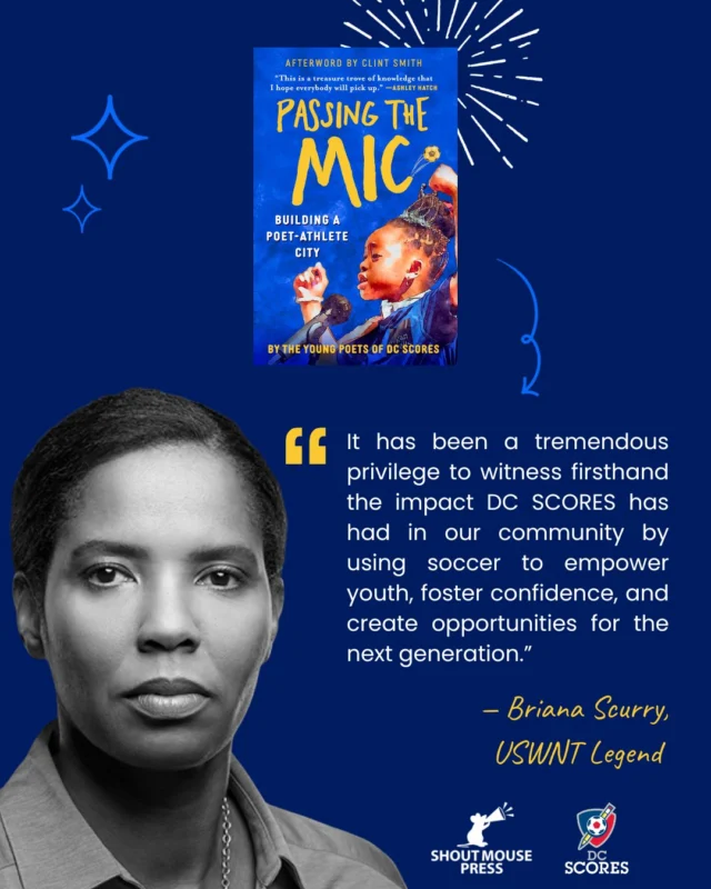 Readers of Passing the Mic: Building a Poet-Athlete City are in great company! 😍

Recommendations don't get much better than those from @uswnt legend @briscurry, who blurbed our anthology of 30 years of DC SCORES poetry! Find out what the hype is all about — buy your copy at the link 🔗 in bio.